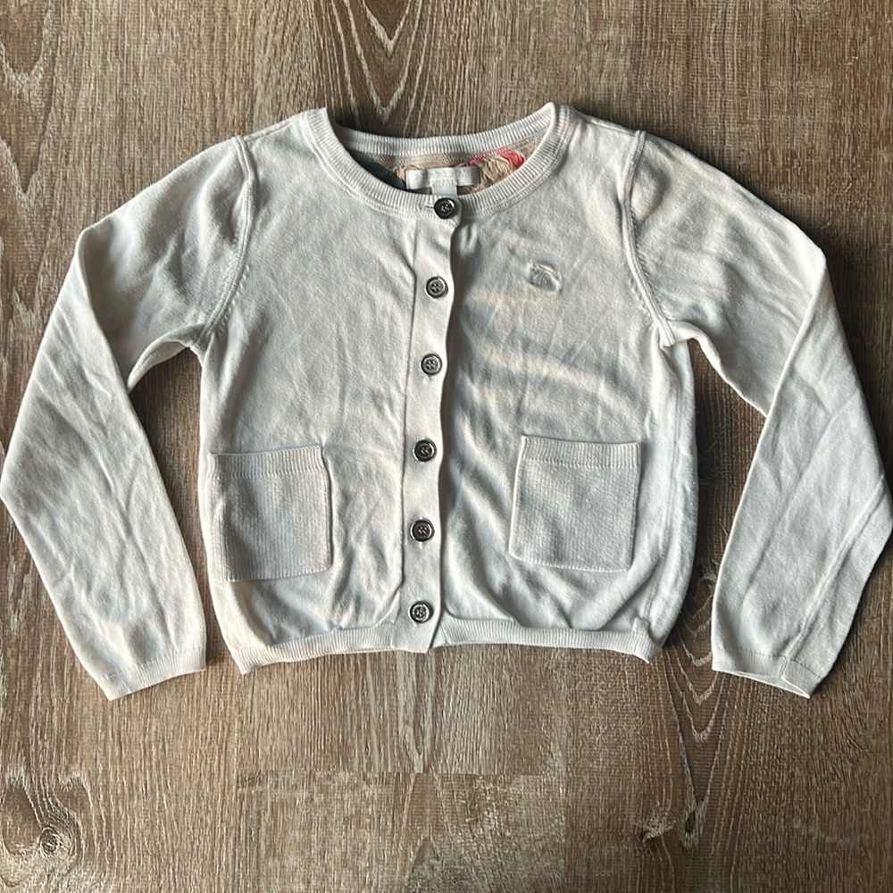Burberry Childrens Cream Cardigan size 8Y